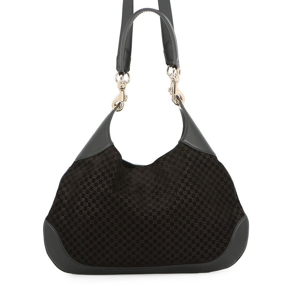 グッチ ショルダーバッグ マイクロGGスエード/レザー GUCCI B スモール