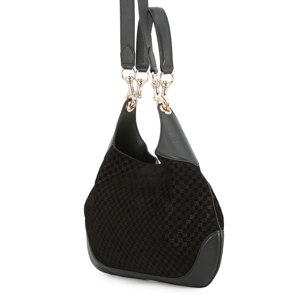 グッチ ショルダーバッグ マイクロGGスエード/レザー GUCCI B スモール