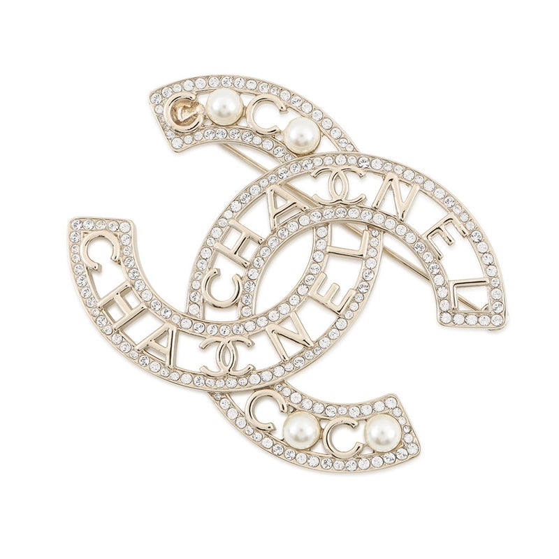 シャネル ブローチ ココマーク フェイクパール ラインストーン B26V AB4879 CHANEL アクセサリー