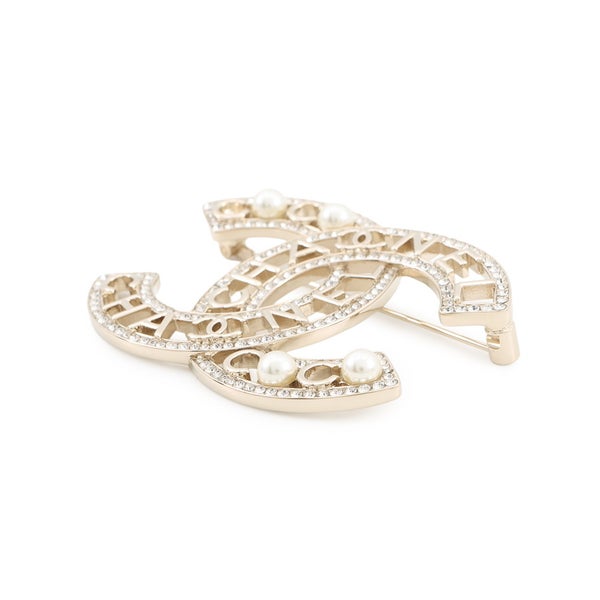 シャネル ブローチ ココマーク フェイクパール ラインストーン B26V AB4879 CHANEL アクセサリー