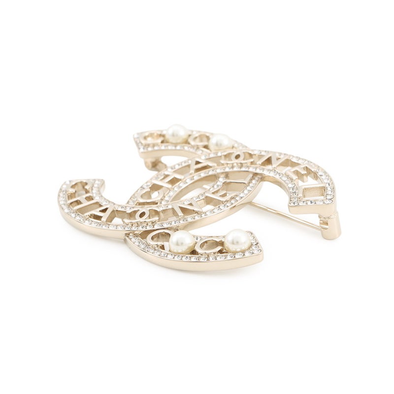 シャネル ブローチ ココマーク フェイクパール ラインストーン B26V AB4879 CHANEL アクセサリー