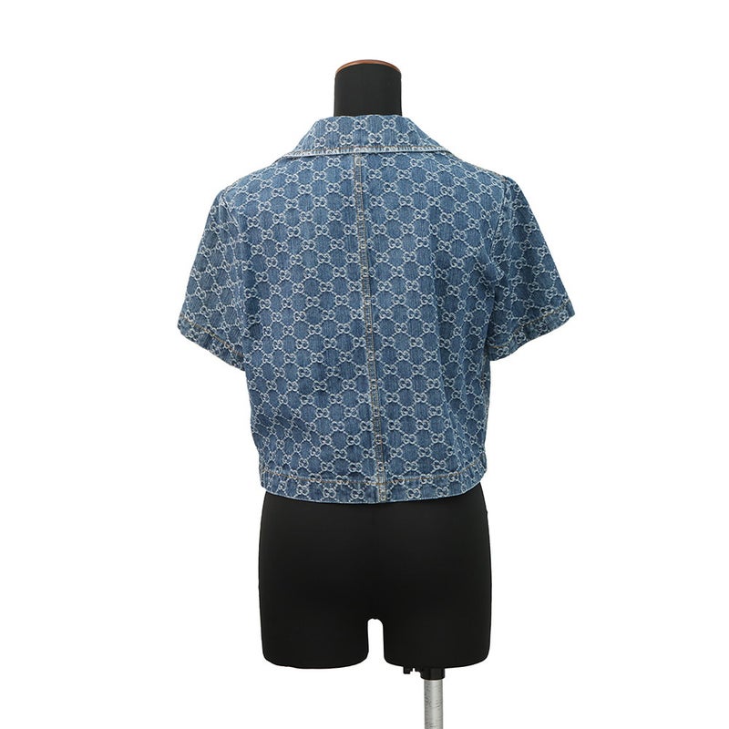 グッチ シャツ GGジャガード デニム コットン100％ レディースサイズ38 788680 GUCCI