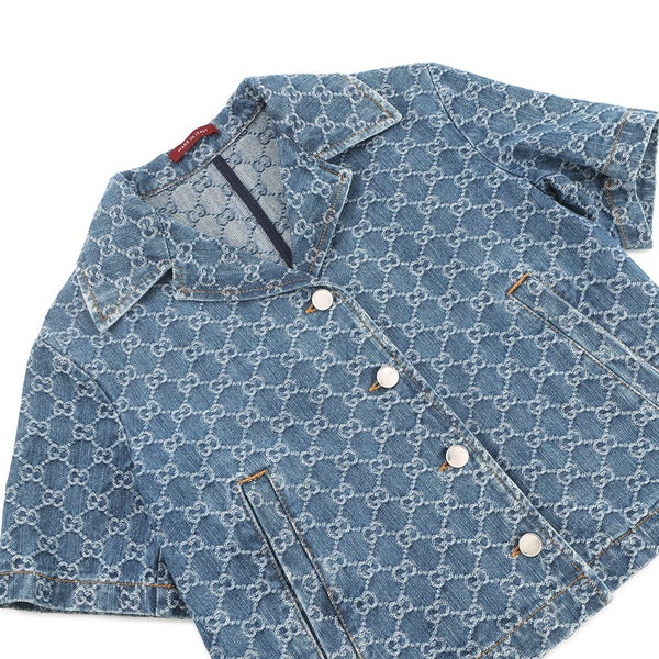 グッチ シャツ GGジャガード デニム コットン100％ レディースサイズ38 788680 GUCCI