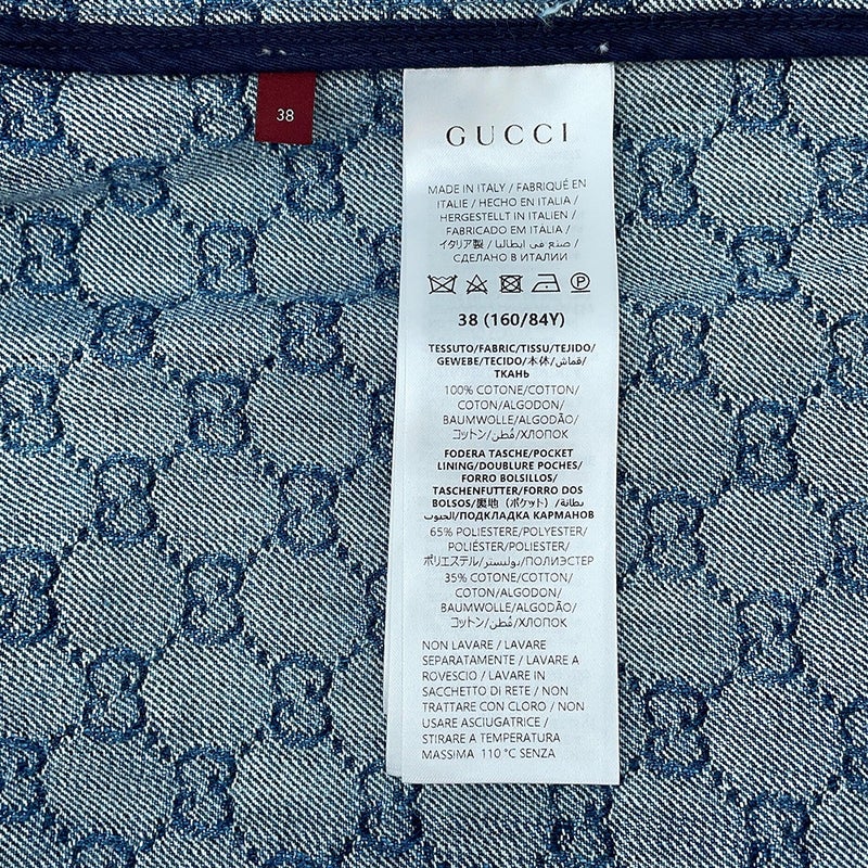 グッチ シャツ GGジャガード デニム コットン100％ レディースサイズ38 788680 GUCCI