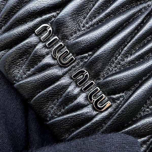 ミュウミュウ ハンドバッグ マテラッセ レザー 5BA220 Miu Miu 2wayチェーンショルダーバッグ 黒