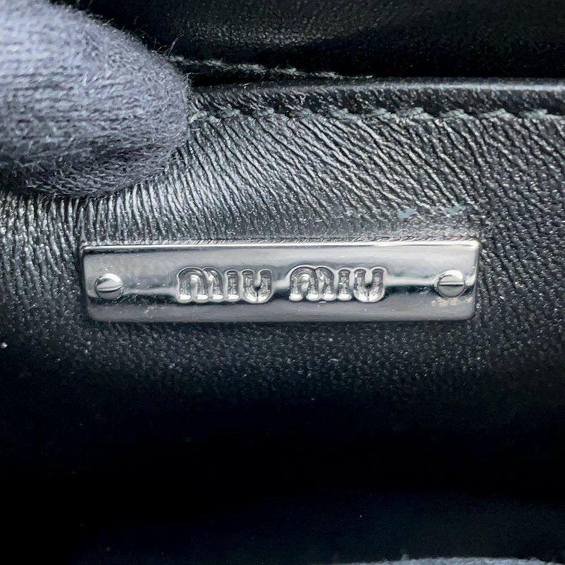 ミュウミュウ ハンドバッグ マテラッセ レザー 5BA220 Miu Miu 2wayチェーンショルダーバッグ 黒