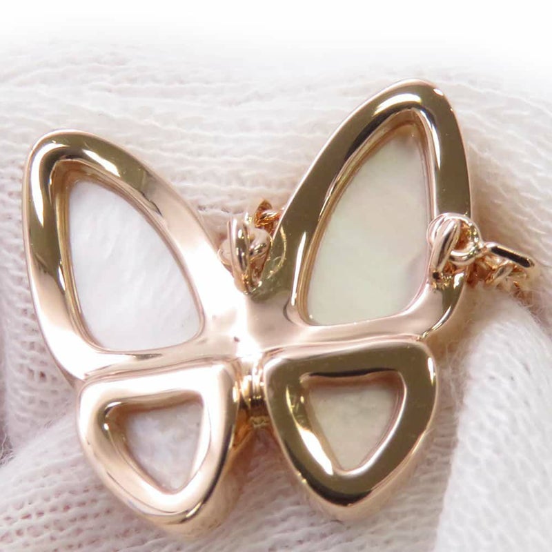 ヴァンクリ ネックレス ドゥ パピヨン ペンダント マザーオブパール ダイヤモンド 2P 0.2ct K18PGピンクゴールド VCARO8FO00