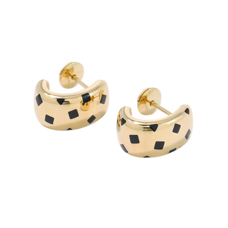カルティエ ピアス パンテール ドゥ カルティエ イヤリング ブラックラッカー K18YGイエローゴールド B8301512 Cartier
