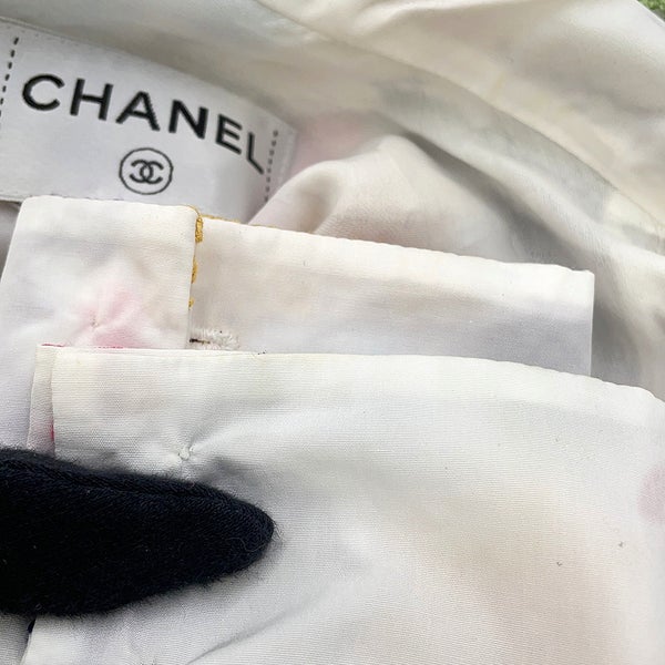 シャネル ジャケット ルーミング ラフィア パッチワーク コットン レディースサイズ34 P76667 CHANEL アウター 白