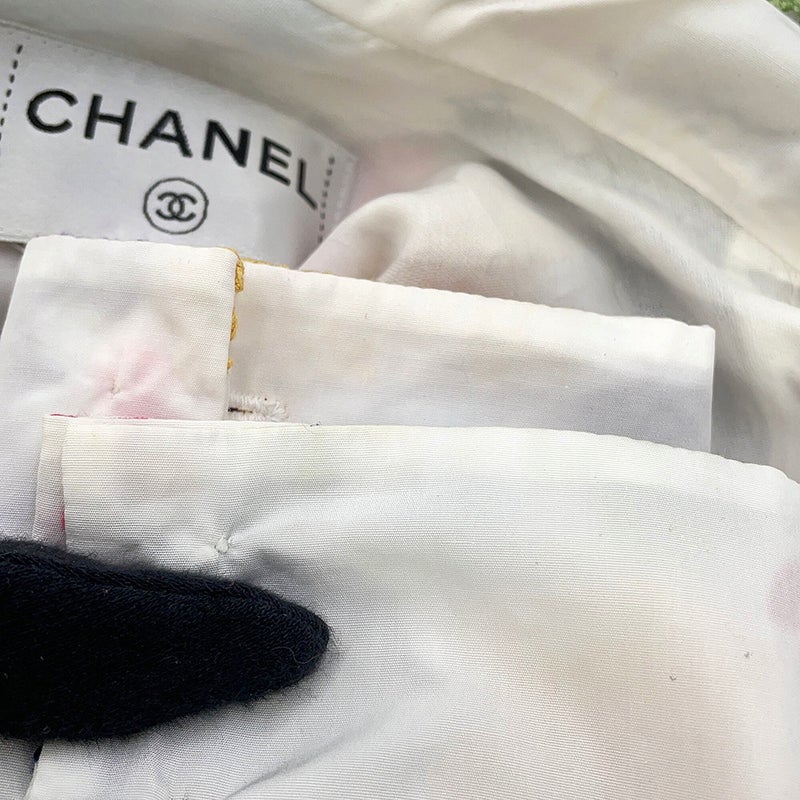 シャネル ジャケット ルーミング ラフィア パッチワーク コットン レディースサイズ34 P76667 CHANEL アウター 白