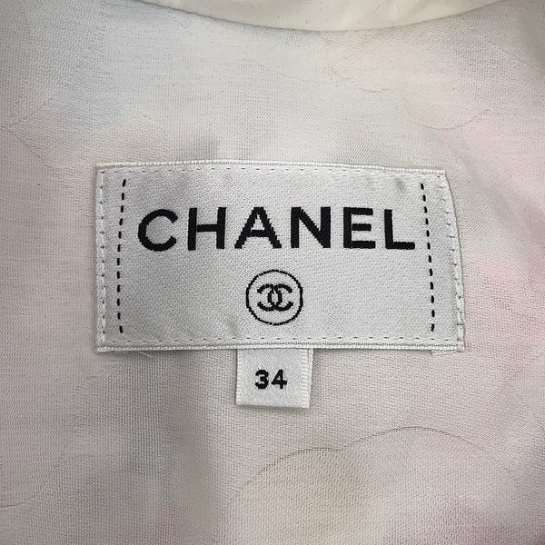 シャネル ジャケット ルーミング ラフィア パッチワーク コットン レディースサイズ34 P76667 CHANEL アウター 白