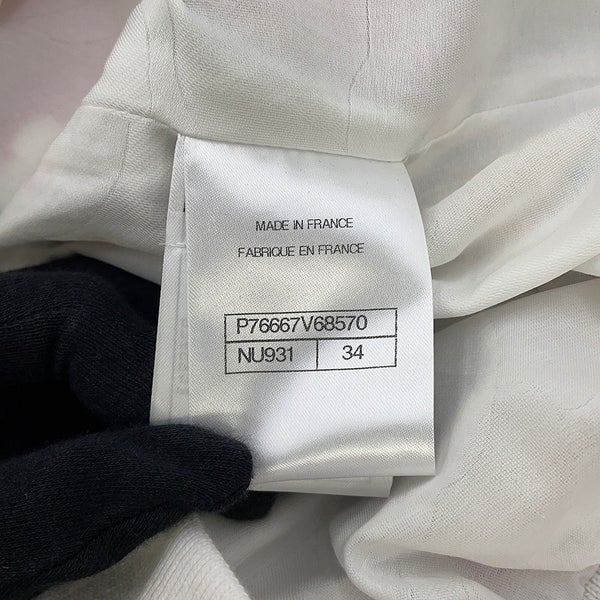 シャネル ジャケット ルーミング ラフィア パッチワーク コットン レディースサイズ34 P76667 CHANEL アウター 白