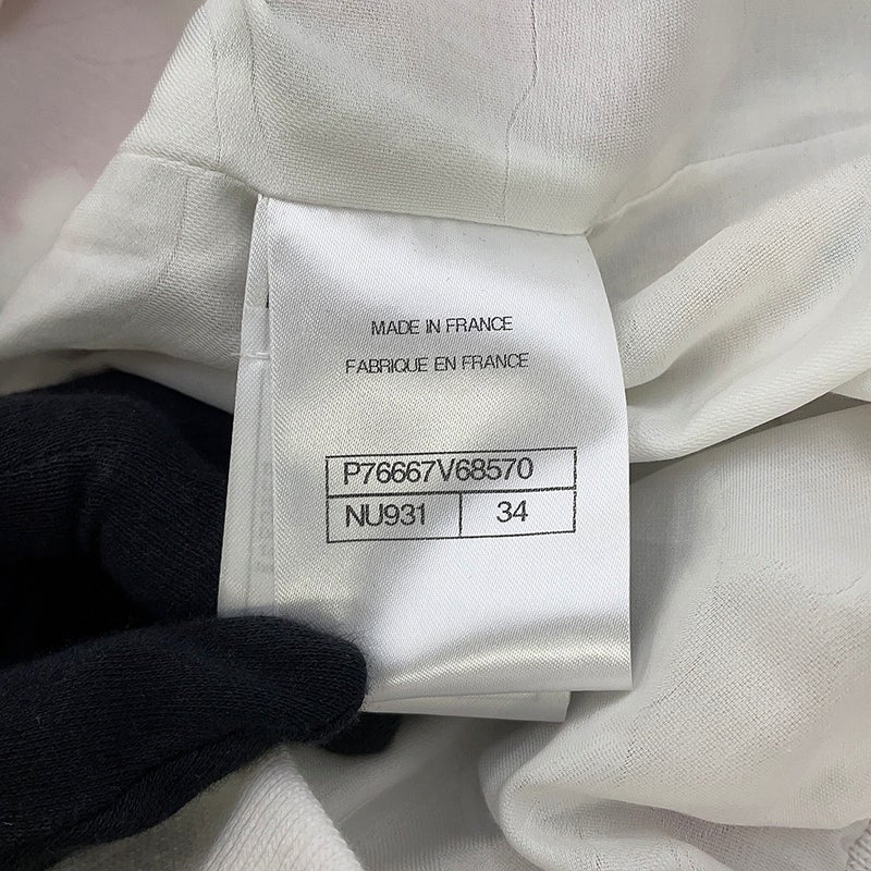 シャネル ジャケット ルーミング ラフィア パッチワーク コットン レディースサイズ34 P76667 CHANEL アウター 白