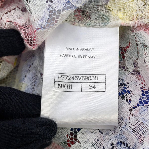シャネル 長袖シャツ ココマーク レースシャツ コットン レディースサイズ34 P77245 CHANEL トップス 白