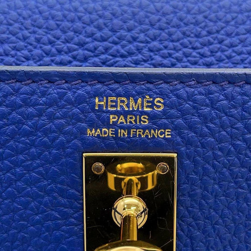 エルメス ハンドバッグ ケリー25 内縫い ブルーロワイヤル/ゴールド金具 トゴ U刻印 2way