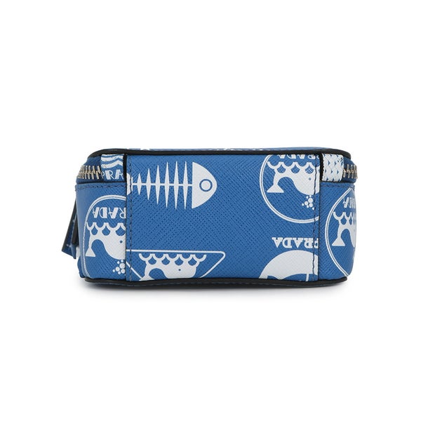 プラダ ハンドバッグ マリンプリント トライアングルロゴ レザー 2VH067 PRADA 2wayショルダーバッグ 白
