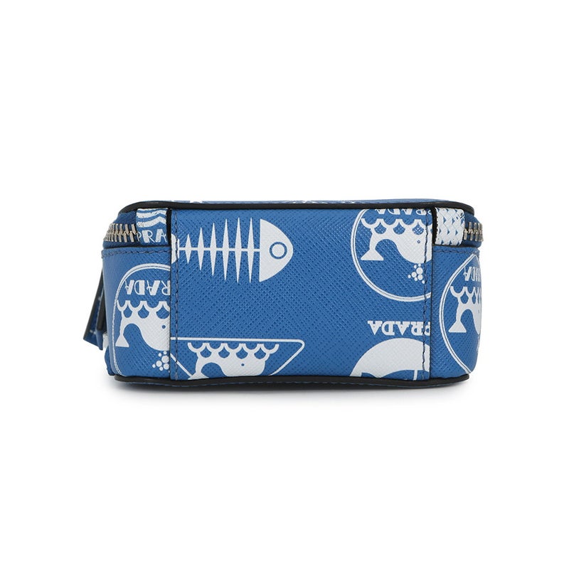 プラダ ハンドバッグ マリンプリント トライアングルロゴ レザー 2VH067 PRADA 2wayショルダーバッグ 白