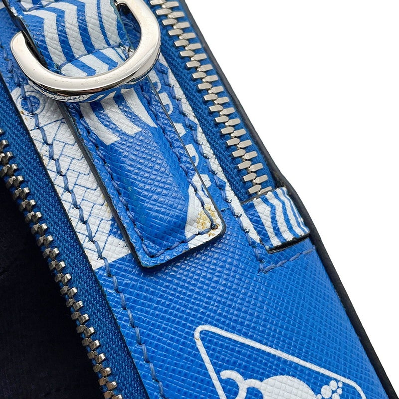 プラダ ハンドバッグ マリンプリント トライアングルロゴ レザー 2VH067 PRADA 2wayショルダーバッグ 白