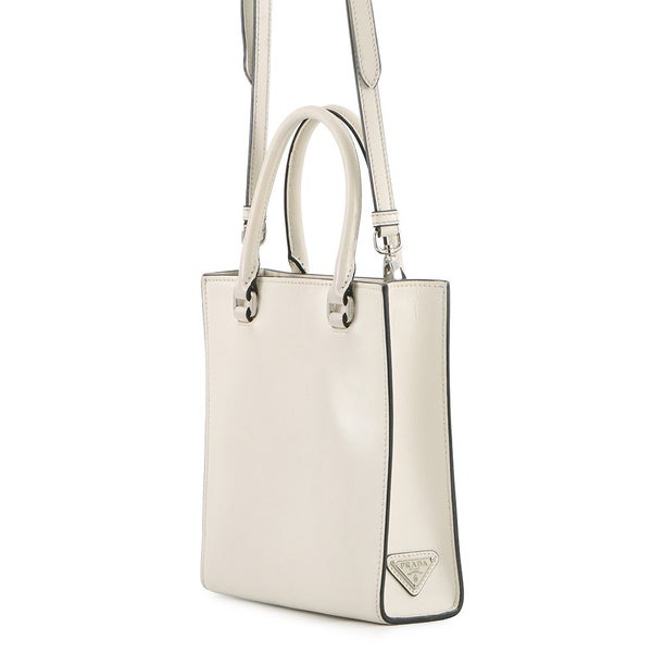 プラダ ハンドバッグ トライアングルロゴ レザー 1BA333 PRADA 2wayショルダーバッグ 白