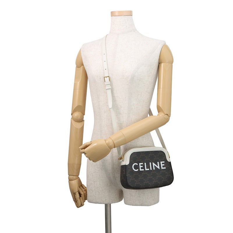 セリーヌ ショルダーバッグ トリオンフ カメラバッグ PVC/レザー 191522 CELINE バッグ 白
