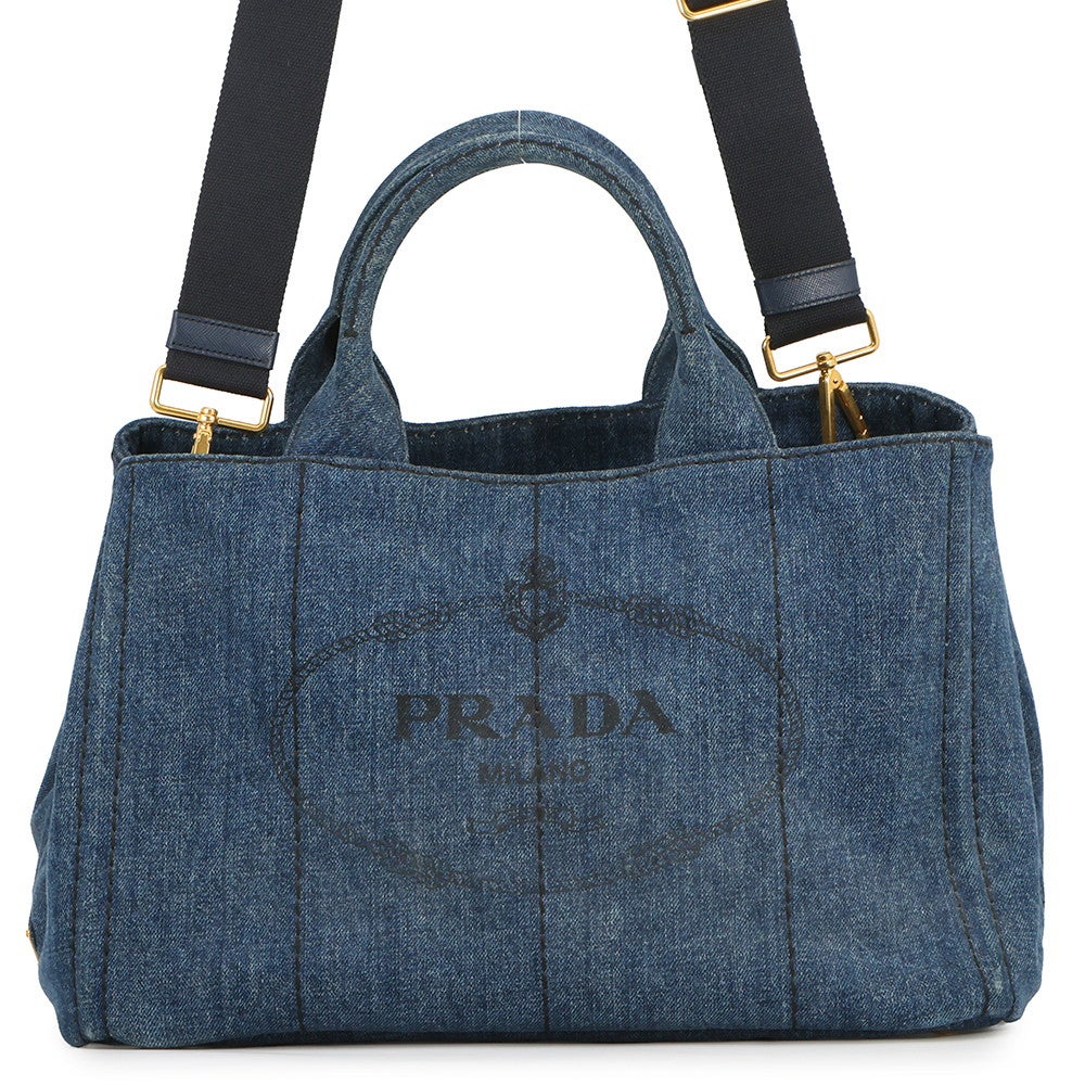 プラダ トートバッグ カナパ CANAPA ミディアム デニム 1BG642 PRADA