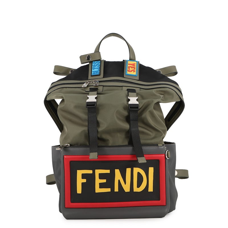 フェンディ リュック ナイロン レザー 7VZ037 SIU FENDI バッグパック イス付き