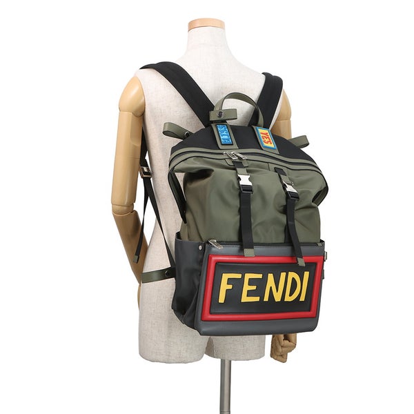 フェンディ リュック ナイロン レザー 7VZ037 SIU FENDI バッグパック イス付き