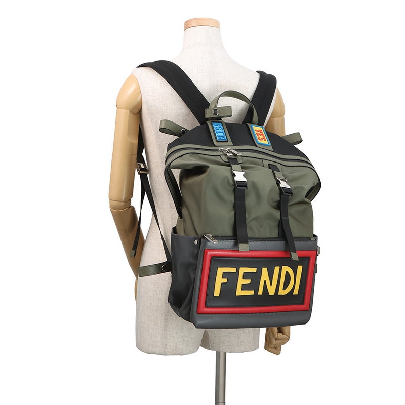 フェンディ リュック ナイロン レザー 7VZ037 SIU FENDI バッグパック イス付き