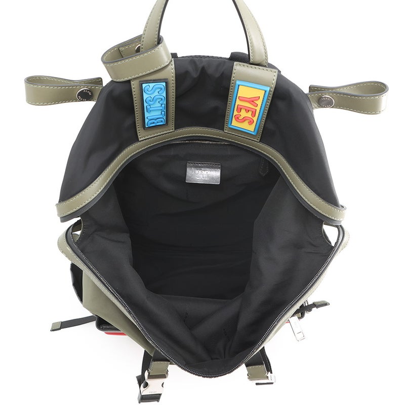 フェンディ リュック ナイロン レザー 7VZ037 SIU FENDI バッグパック イス付き