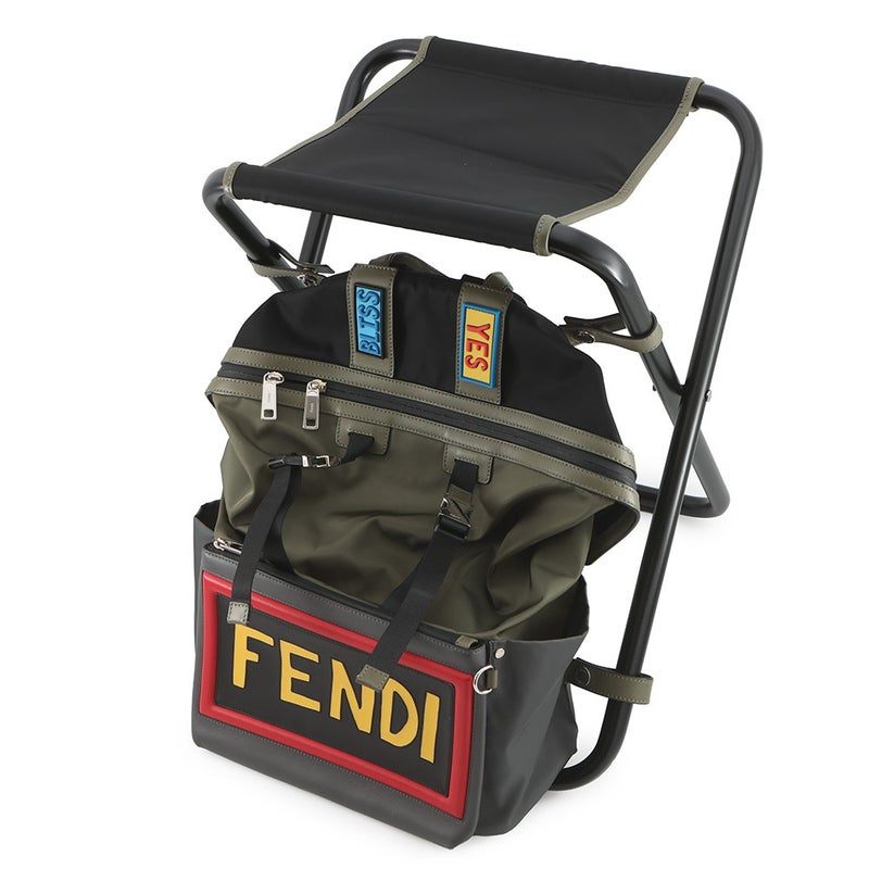 フェンディ リュック ナイロン レザー 7VZ037 SIU FENDI バッグパック イス付き