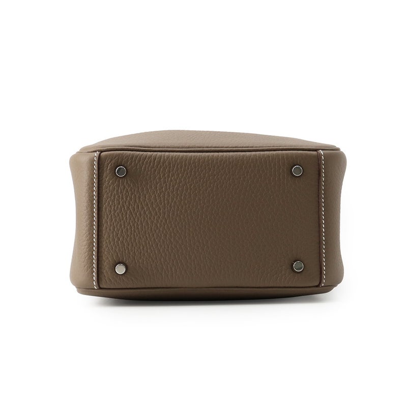 エルメス ハンドバッグ リンディ ミニ エトゥープ/シルバー金具 トリヨンクレマンス W刻印 HERMES バッグ 2wayショルダーバッグ