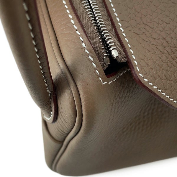 エルメス ハンドバッグ リンディ ミニ エトゥープ/シルバー金具 トリヨンクレマンス W刻印 HERMES バッグ 2wayショルダーバッグ
