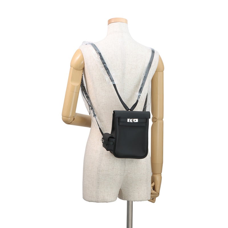 エルメス ケリージャンプ ブラック/シルバー金具 スイフト K刻印 HERMES リュック 黒