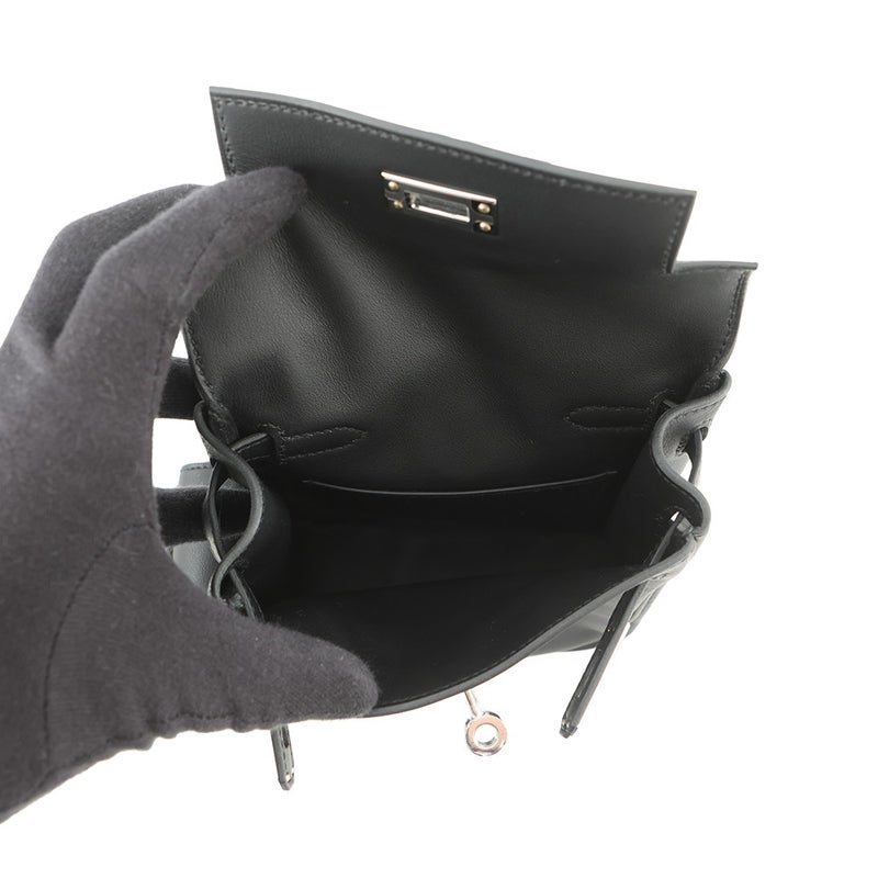 エルメス ケリージャンプ ブラック/シルバー金具 スイフト K刻印 HERMES リュック 黒