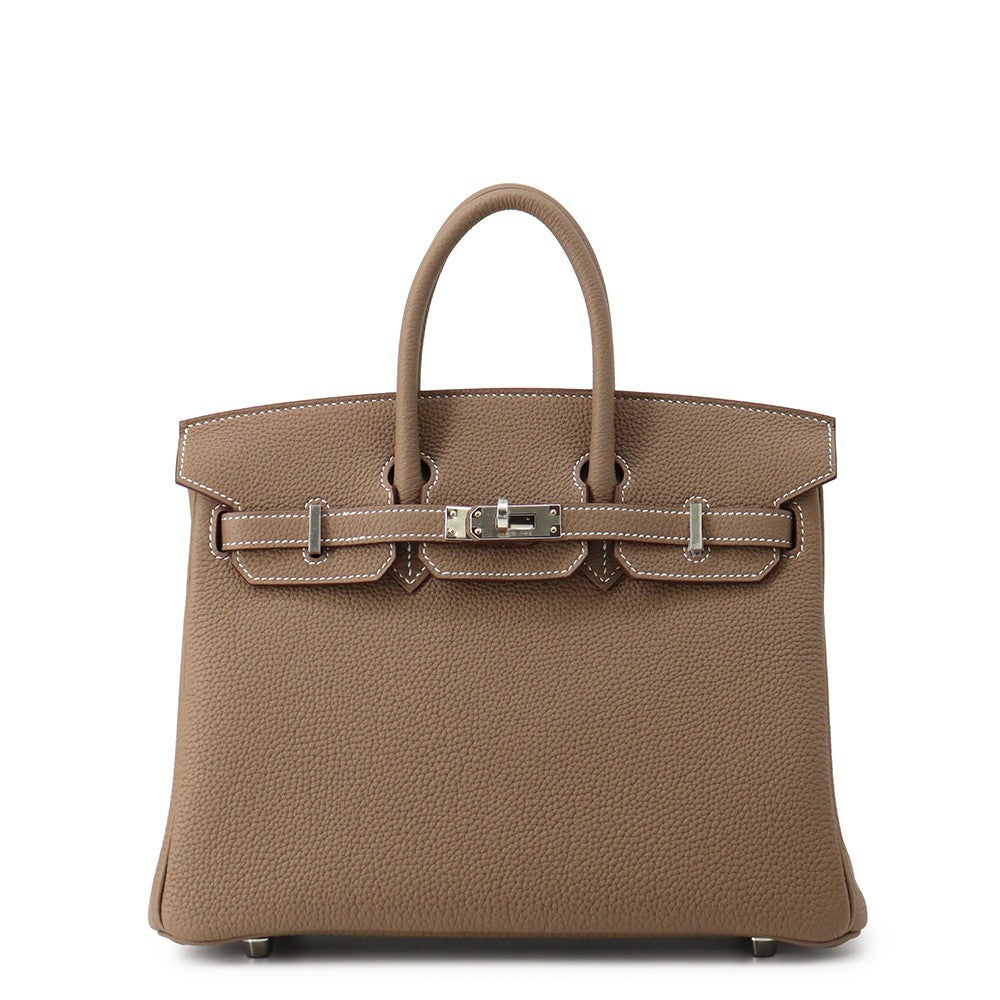 エルメス バーキン25 エトゥープ/シルバー金具 トゴ G刻印 HERMES