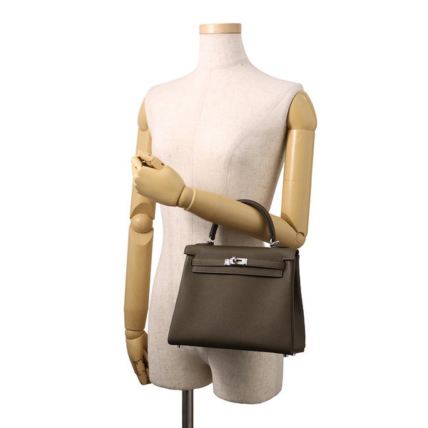 エルメス ハンドバッグ ケリー25 内縫い ヴェールロデン/シルバー金具 トゴ K刻印 ２wayショルダー