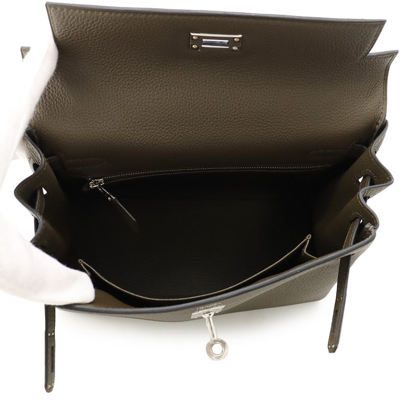 エルメス ハンドバッグ ケリー25 内縫い ヴェールロデン/シルバー金具 トゴ K刻印 ２wayショルダー