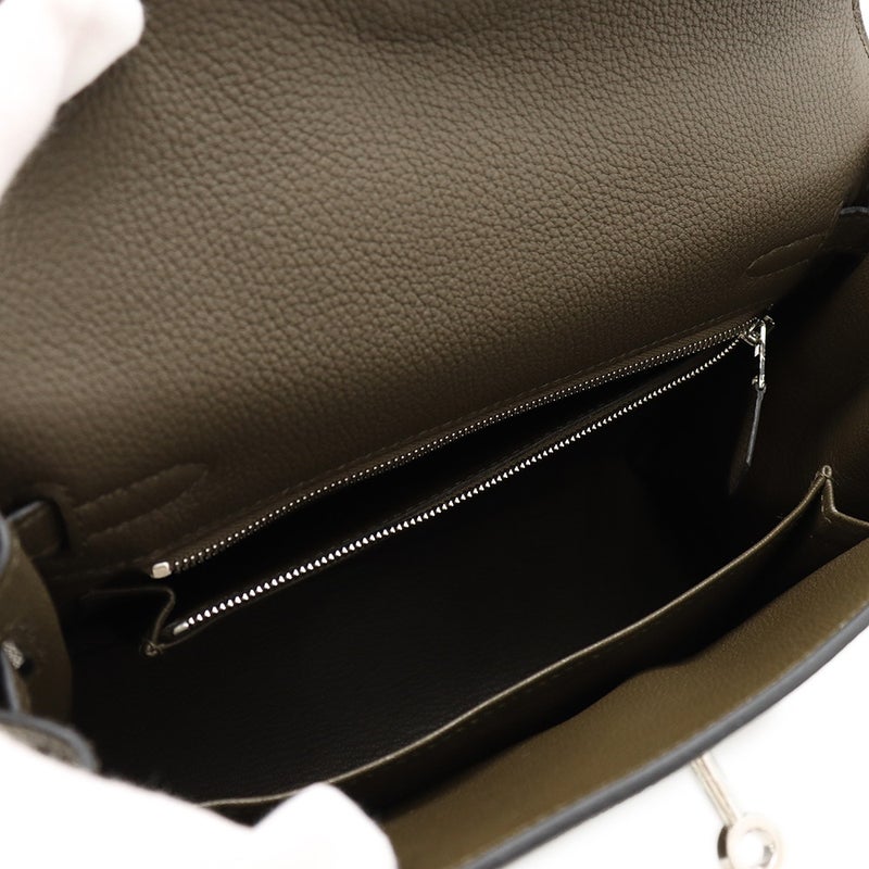エルメス ハンドバッグ ケリー25 内縫い ヴェールロデン/シルバー金具 トゴ K刻印 ２wayショルダー