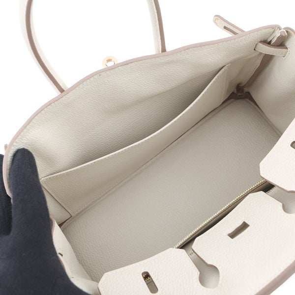 エルメス バーキン25 クレ/ピンクゴールド金具 トゴ Y刻印 HERMES Birkin ハンドバッグ