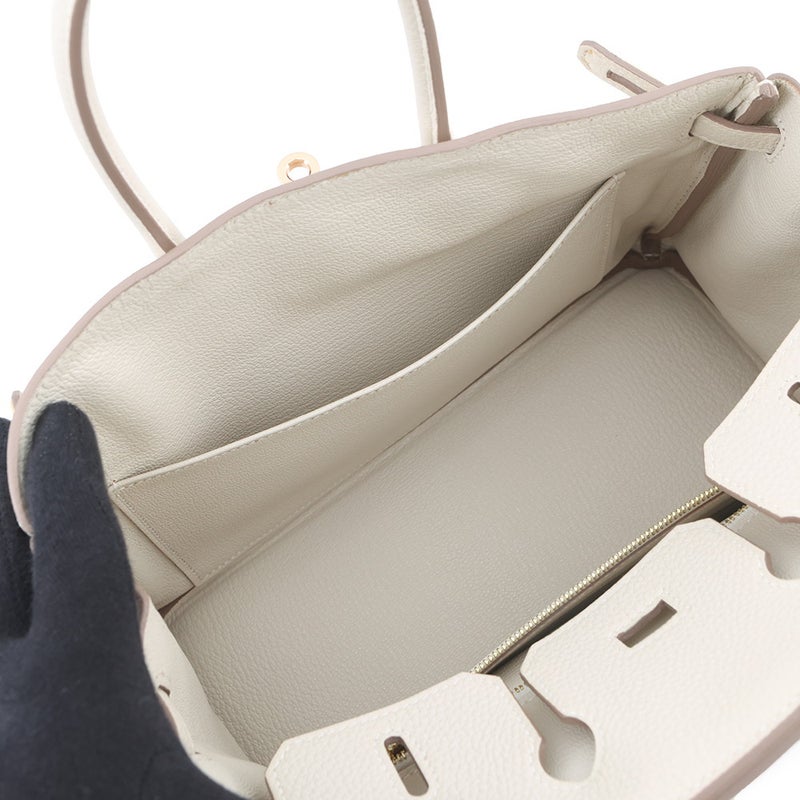 エルメス バーキン25 クレ/ピンクゴールド金具 トゴ Y刻印 HERMES Birkin ハンドバッグ