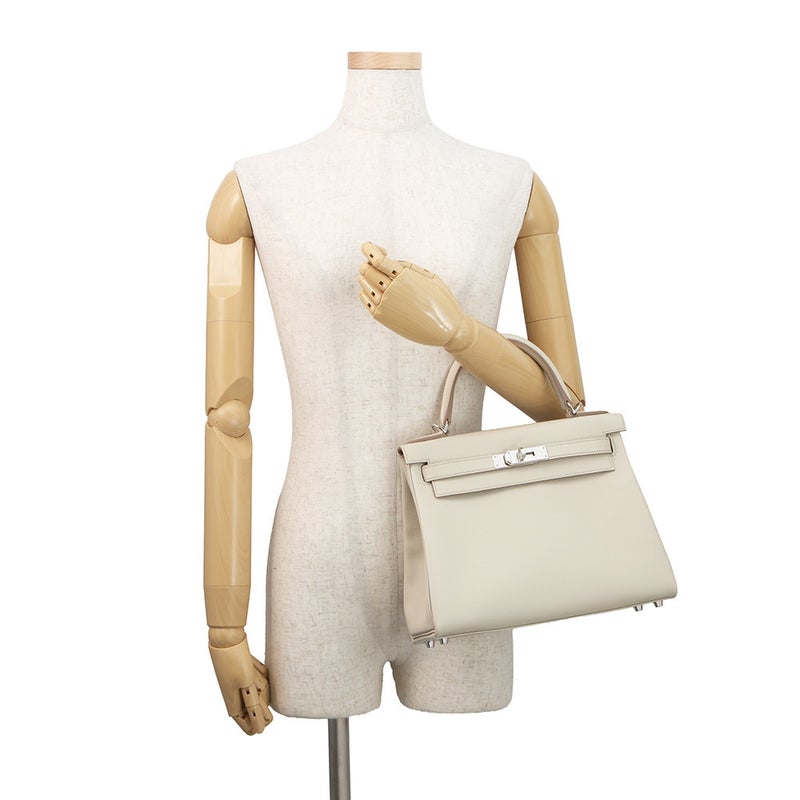 エルメス ハンドバッグ ケリー28 内縫い べトン/シルバー金具 エバーカラー G刻印 HERMES Kelly 2wayバッグ