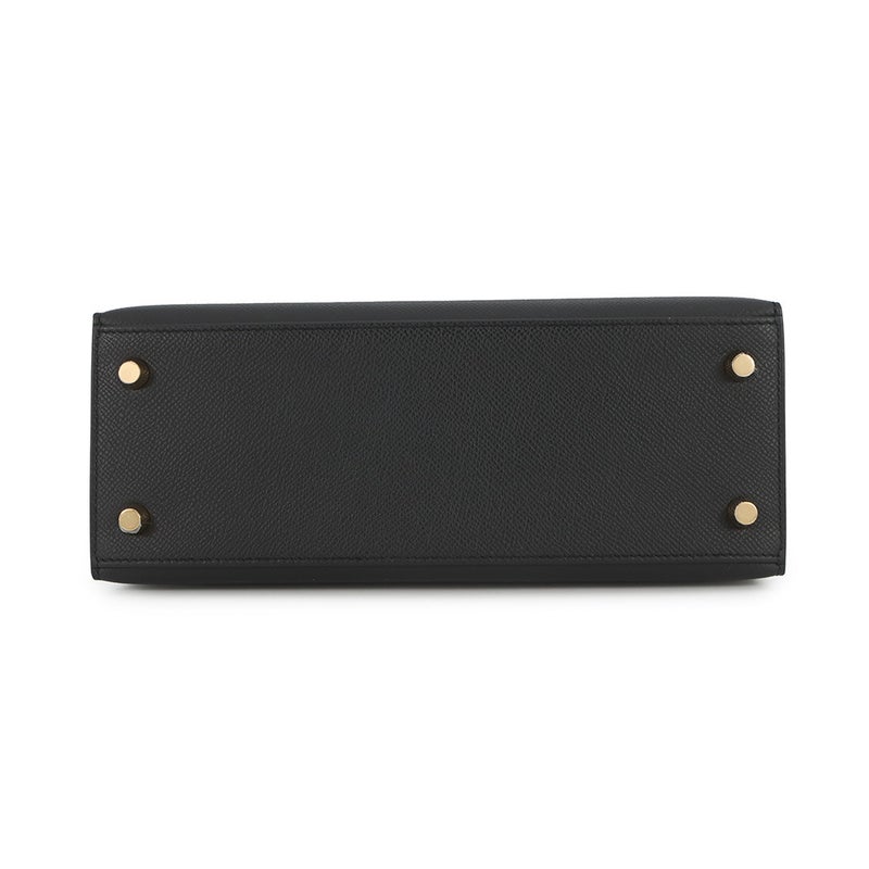 エルメス ハンドバッグ ケリー25 外縫い ブラック/ゴールド金具 エプソン G刻印 HERMES Kelly 2wayバッグ 黒