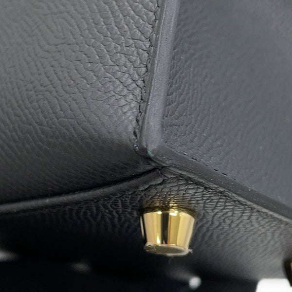 エルメス ハンドバッグ ケリー25 外縫い ブラック/ゴールド金具 エプソン G刻印 HERMES Kelly 2wayバッグ 黒