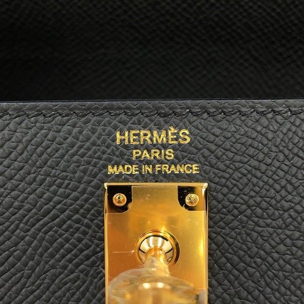 エルメス ハンドバッグ ケリー25 外縫い ブラック/ゴールド金具 エプソン G刻印 HERMES Kelly 2wayバッグ 黒