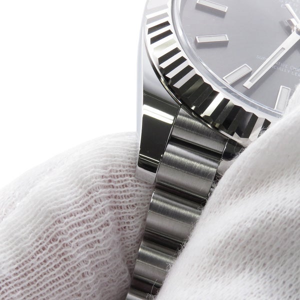 ロレックス デイトジャスト41 SS/K18WG ランダムシリアル ルーレット 126334 ROLEX 腕時計 スレート文字盤