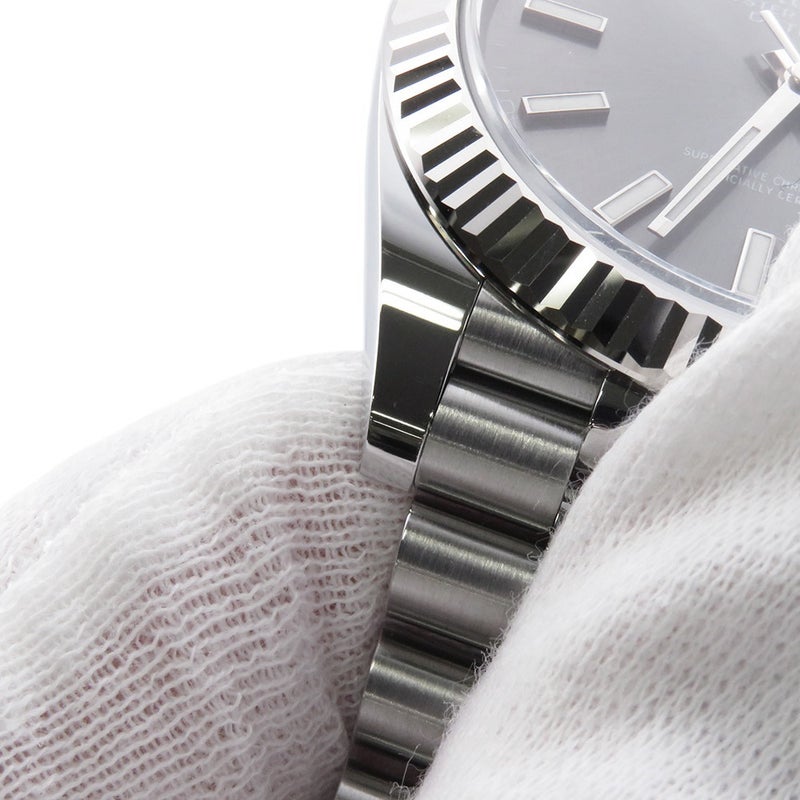 ロレックス デイトジャスト41 SS/K18WG ランダムシリアル ルーレット 126334 ROLEX 腕時計 スレート文字盤