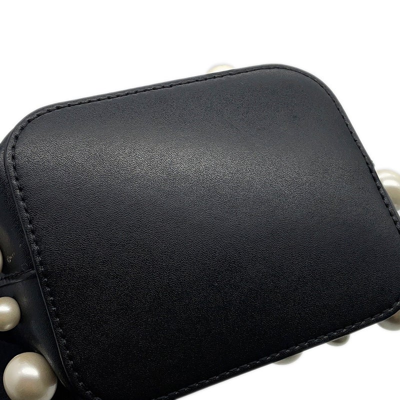 フェンディ ハンドバッグ モントレゾール ミニ フェイクパール レザー 8BS010 FENDI 2wayショルダーバッグ 黒
