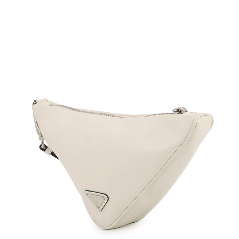 プラダ クラッチバッグ トライアングル レザー 1NE039 PRADA セカンドバッグ ポーチ 白