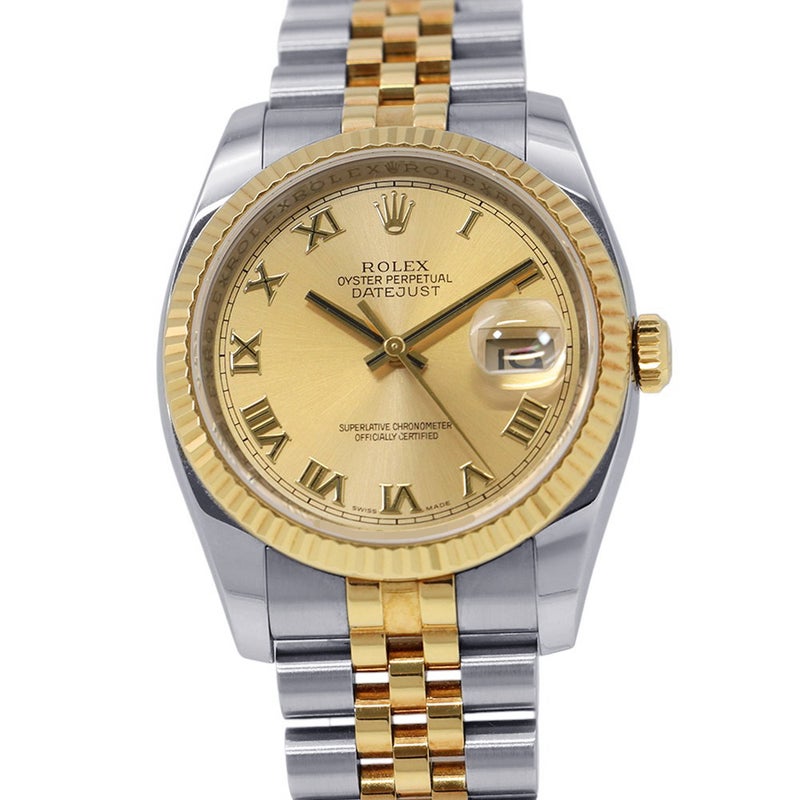 ロレックス デイトジャスト V番 SS/K18YG 116233 ROLEX 腕時計 シャンパン文字盤