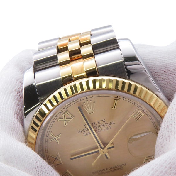 ロレックス デイトジャスト V番 SS/K18YG 116233 ROLEX 腕時計 シャンパン文字盤